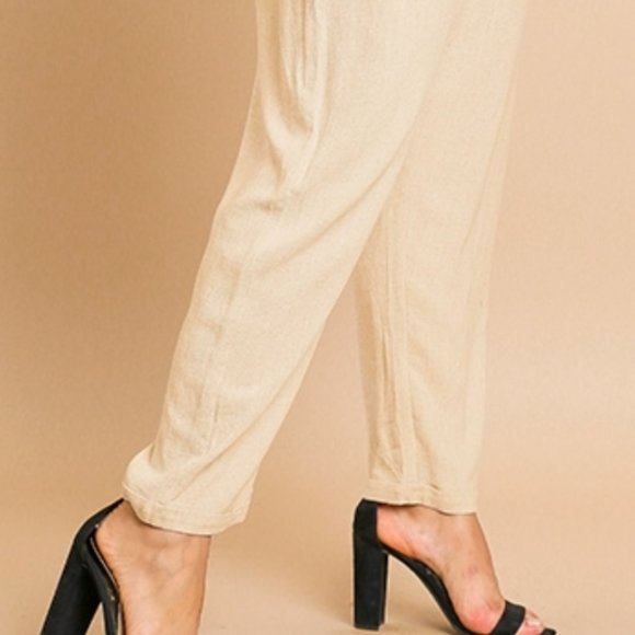 Linen Blend Overalls Black - Plus Sizes - Picture 4 of 7